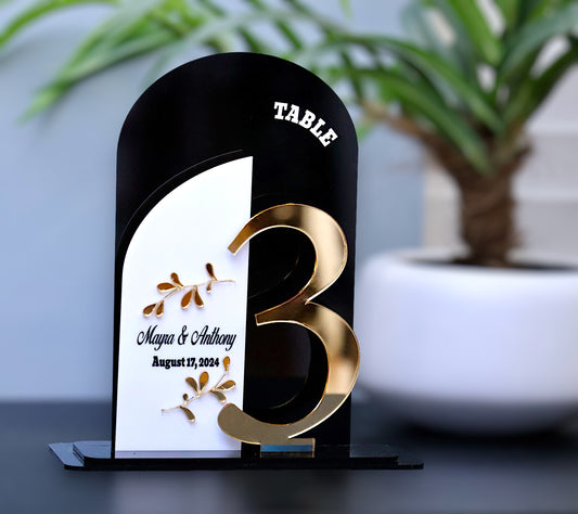 Elegant Table Number Sign